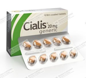 Confezione di Cialis con il blister delle compresse di tadalafil