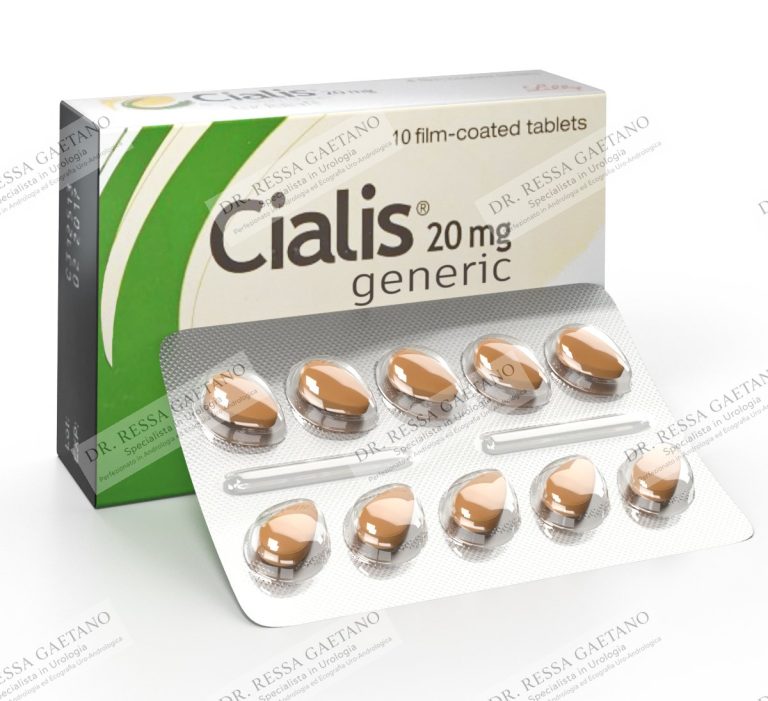 Confezione di Cialis con il blister delle compresse di tadalafil