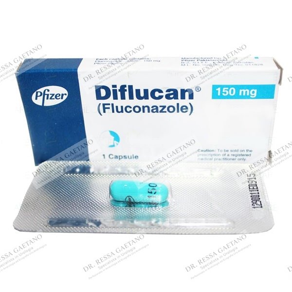 Confezione di Diflucan con la capsula di fluconazolo nel blister