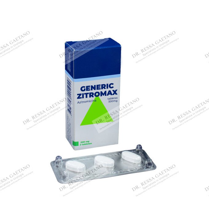 Confezione di azitromicina con il blister da tre compresse